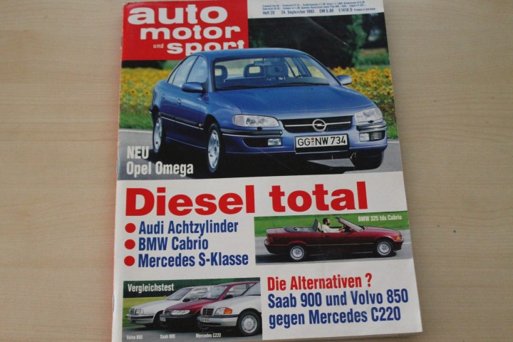 Deckblatt Auto Motor und Sport (20/1993)